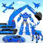 Snow Excavator Robot Car Games Apk Mod Unlimited Money